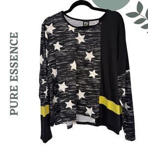 PURE ESSENCE Star Block Long Sleeve Top – XXL